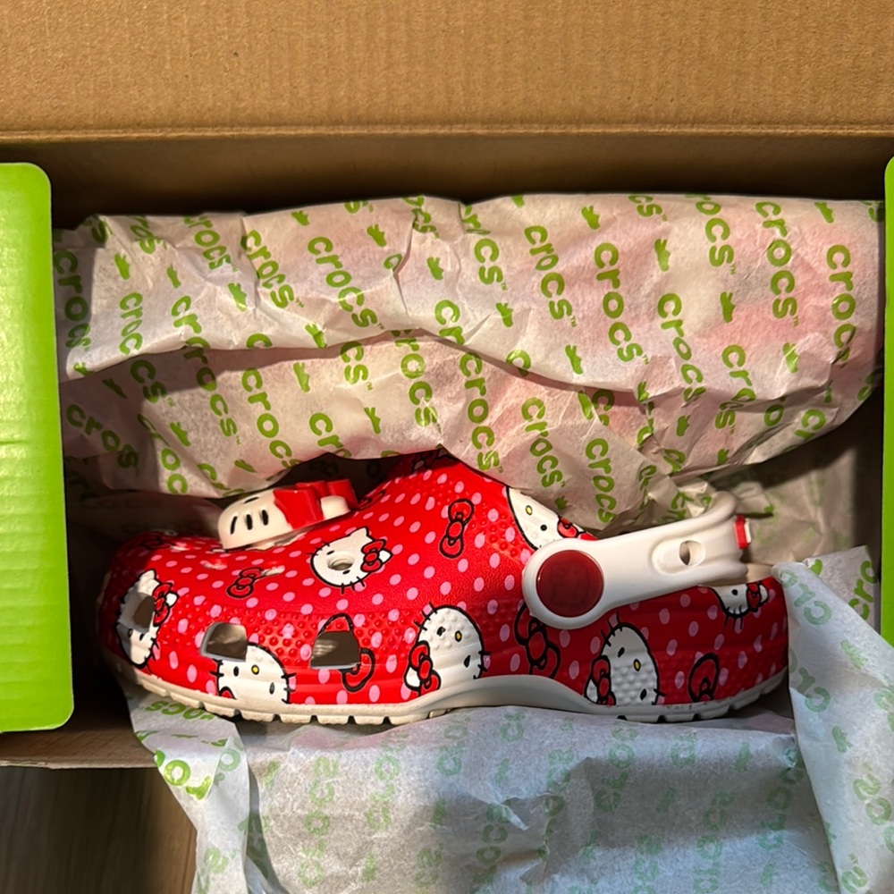 SOLD: CROCS Kids' Red Hello Kitty Sandals